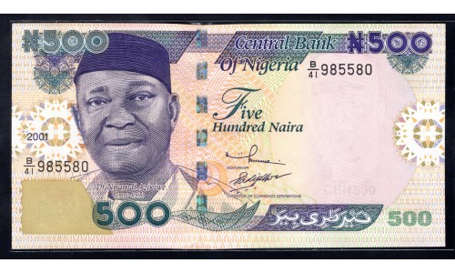 Нигерия 500 найра 2001 (NIGERIA 500 naira 2001) P 30a : UNC