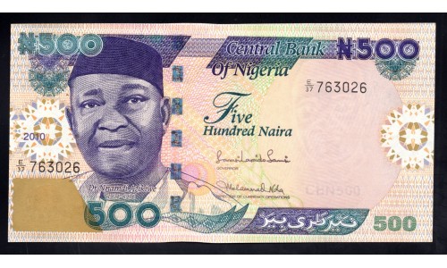 Нигерия 500 найра 2010 (NIGERIA 500 naira 2010) P 30i : UNC