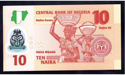 Нигерия 10 найра 2017 (NIGERIA 10 naira 2017) P 39h : UNC