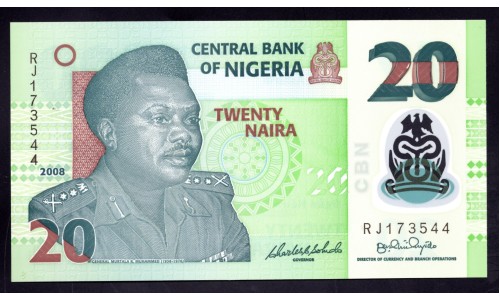 Нигерия 20 найра 2008 (NIGERIA 20 naira 2008) P 34d : UNC