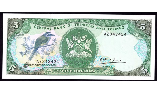 Тринидад и Тобаго 5 долларов 1979 года (TRINIDAD & TOBAGO 5 Dollars 1979) P37b: UNC