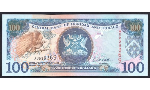 Тринидад и Тобаго 100 долларов 2002 года (TRINIDAD & TOBAGO 100 Dollars 2002) P45: UNC