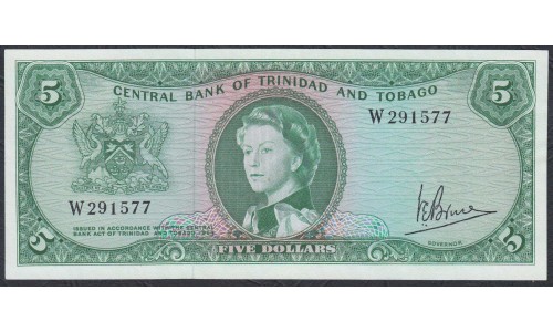 Тринидад и Тобаго 5 долларов 1964 года (TRINIDAD & TOBAGO 5 Dollars 1964) P27c: UNC--
