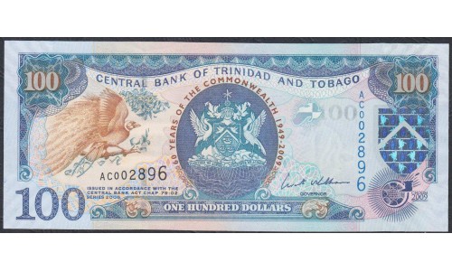 Тринидад и Тобаго 100 долларов 2009 года (TRINIDAD & TOBAGO 100 Dollars 2009) P52: UNC