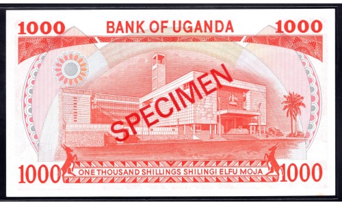 Уганда 1000 шиллингов ND (1983 г.) (UGANDA 1000 shillings ND (1983) P 23s: UNC Specimen
