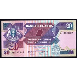 Уганда 20 шиллингов 1987 г. (UGANDA 20 shillings 1987) P 29а: UNC