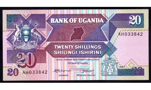 Уганда 20 шиллингов 1987 г. (UGANDA 20 shillings 1987) P 29а: UNC