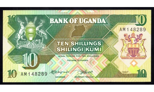 Уганда 10 шиллингов 1987 г. (UGANDA 10 shillings 1987 ) P 28: UNC