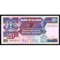 Уганда 20 шиллингов 1988 г. (UGANDA 20 shillings 1988 g.) P29b:Unc