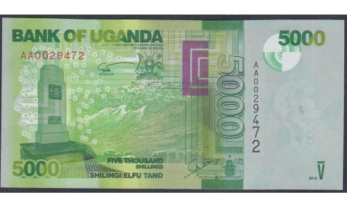 Уганда 5000 шиллингов 2010 г. (UGANDA  5000 shillings 2010) P 51a: UNC