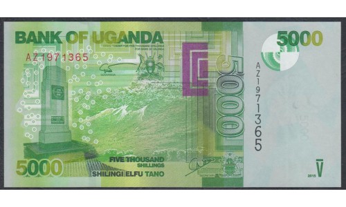 Уганда 5000 шиллингов 2015 г. (UGANDA  5000 shillings  2015) P 51d: UNC