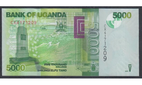 Уганда 5000 шиллингов 2021 г. (UGANDA  5000 shillings  2021) P 51g: UNC
