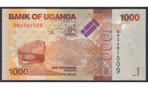 Уганда 1000 шиллингов 2013 года (UGANDA 1000 shillings 2013) P 49b: UNC