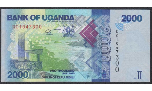 Уганда 2000 шиллингов 2021 года (UGANDA 2000 shillings 2021) P 50f: UNC