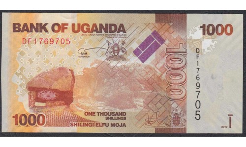 Уганда 1000 шиллингов 2017 года (UGANDA 1000 shillings 2017) P 49e: UNC