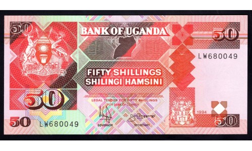 Уганда 50 шиллингов 1994 г. (UGANDA 50 shillings 1994) P 30с: UNC