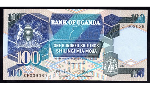 Уганда 100 шиллингов 1987 г. (UGANDA 100 shillings 1987) P 31а: UNC