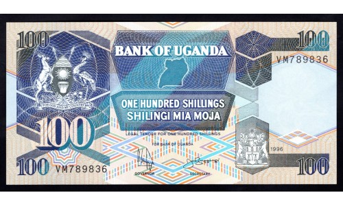 Уганда 100 шиллингов 1996 г. (UGANDA 100 shillings 1996) P31c: UNC