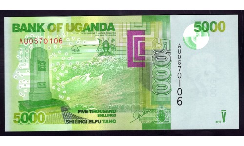 Уганда 5000 шиллингов 2013 г. (UGANDA  5000 shillings  2013) P 51с: UNC