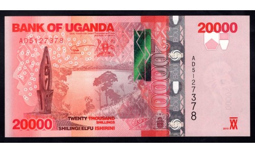 Уганда 20000 шиллингов 2010  г. (UGANDA  20000 shillings  2010) P 53а: UNC