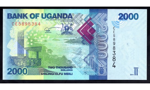 Уганда 2000 шиллингов 2019 года (UGANDA 2000 shillings 2019) P 50e: UNC