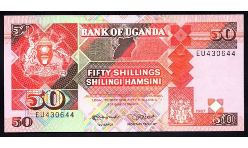Уганда 50 шиллингов 1987 г. (UGANDA 50 shillings 1987) P 30a: UNC