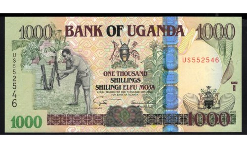 Уганда 1000 шиллингов 2005 года (UGANDA 1000 shillings 2005) P 43а: UNC