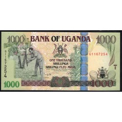 Уганда 1000 шиллингов 2009 г. (UGANDA 1000 shillings 2009) P 43d: UNC