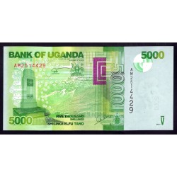 Уганда 5000 шиллингов 2011 г. (UGANDA  5000 shillings 2011 g.) P51b:Unc 