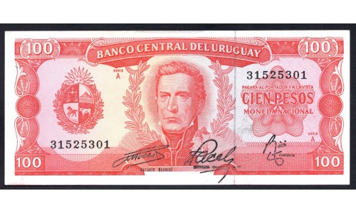 Уругвай 100 песо ND (1967 г.) (URUGUAY 100 Pesos ND (1967)) P47:Unc