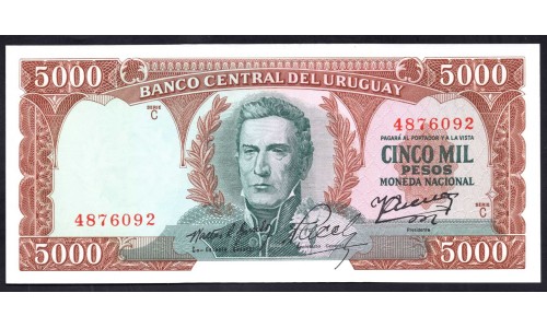 Уругвай 5000 песо ND (1967 г.) (URUGUAY 5000 Pesos ND (1967)) P 50: UNC