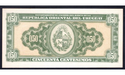 Уругвай 50 сантимов 1939 г. (URUGUAY 50 Centésimos 1939) P34:Unc