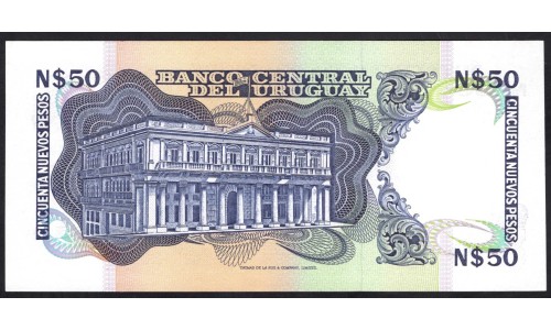 Уругвай 50 новых песо  (1988 & 1989 г.) (URUGUAY 50 Nuevos Pesos ND (1988 & 1989)) P61А:Unc
