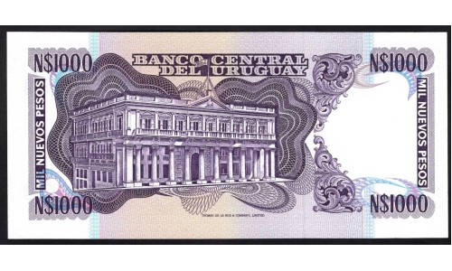 Уругвай 1000 песо ND (1991 & 1992 г.) (URUGUAY 1000 Nuevos Pesos ND (1991 & 1992)) P64Аb:Unc