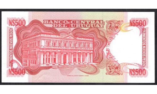 Уругвай 500 песо ND (1991 г.) (URUGUAY 500 Nuevos Pesos ND (1991)) P63А:Unc