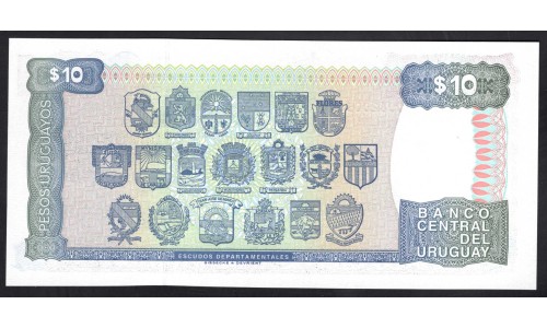 Уругвай 10 песо ND (1995 г.) (URUGUAY 10 Pesos Uruguayos ND (1995)) P73Ва:Unc