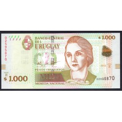 Уругвай 1000 песо 2015 г. (URUGUAY 1000 Pesos Uruguayos 2015) P98:Unc