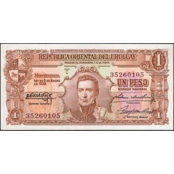 Уругвай 1 песо 1939 года, тёмный номер (URUGUAY 1 Peso 1939) P35b(3) : UNC