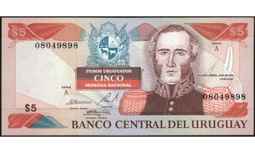 Уругвай 5000 новых песо 1983 года (URUGUAY 5000 Nuevos Pesos 1983) P 65a(1) : UNC