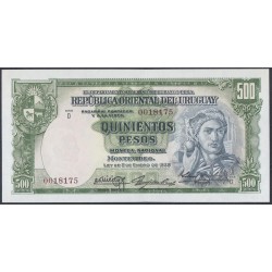 Уругвай 500 песо 1939 года (URUGUAY 500 Pesos 1939) P 40b: UNC--