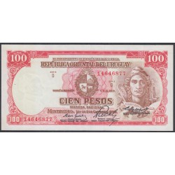 Уругвай 100 песо 1939 - 1967 год (URUGUAY 100 Pesos 1939-1967) P 43b: aUNC/UNC