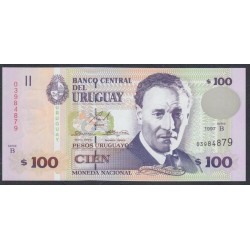 Уругвай 100 песо 1997 года (URUGUAY 100 Pesos Uruguayos  1997) P76b: UNC