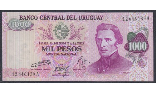 Уругвай 1000 песо ND (1974 г.) (URUGUAY 1000 Pesos ND (1974)) P 52: UNC