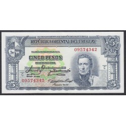 Уругвай 5 песо 1939 года (URUGUAY 5 Pesos 1939) P36b: UNC