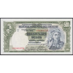 Уругвай 500 песо 1939 года (URUGUAY 500 Pesos 1939) P40c: UNC