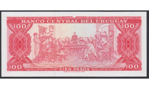 Уругвай 100 песо 1967 года (URUGUAY 100 Pesos 1967) P47: UNC