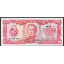 Уругвай 100 песо 1967 года (URUGUAY 100 Pesos 1967) P47: UNC