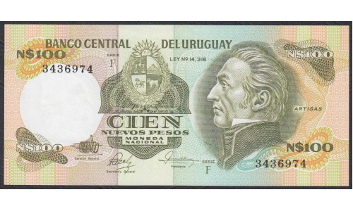 Уругвай 100 новых песо  1978-1986 года (URUGUAY 100 Nuevos Pesos 1978-1986) P62c: UNC