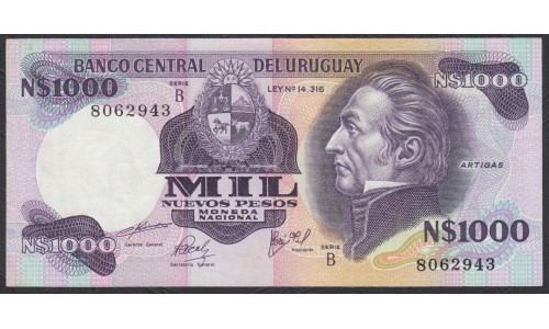 Уругвай 1000 новых песо 1978-1981 года (URUGUAY 1000 Nuevos Pesos 1978-1981) P64b: XF/aUNC