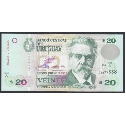 Уругвай 20 песо 1994 года (URUGUAY 20 Pesos Uruguayos 1994) P74a: UNC